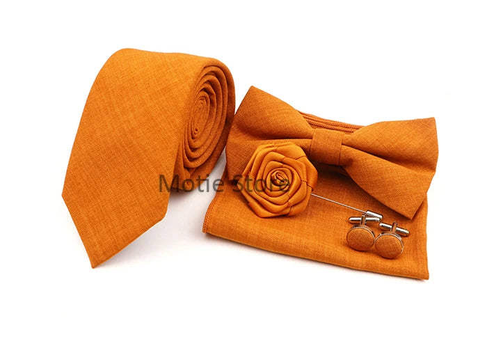 Neues Design 27-farbiger Männer-Accessories-Set: Klassische Baumwoll-Taschentuch, Manschettenknöpfe, Fliege für Hochzeit, Party, Geschenke