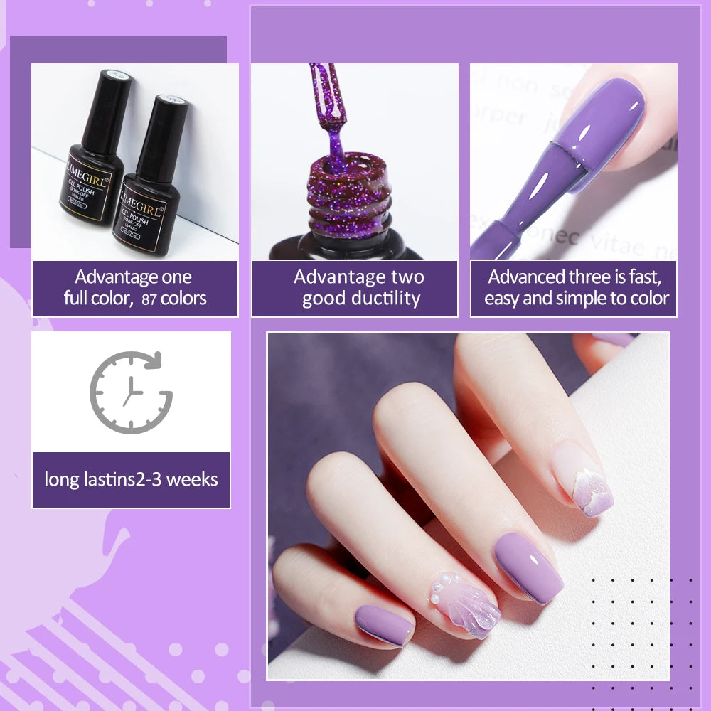 Nail Extension Kit Acrylic Gel Polish Nail Polish with UV LED Nail Lamp Manicure Kit and Base Coat Top Coat for Salon and Home