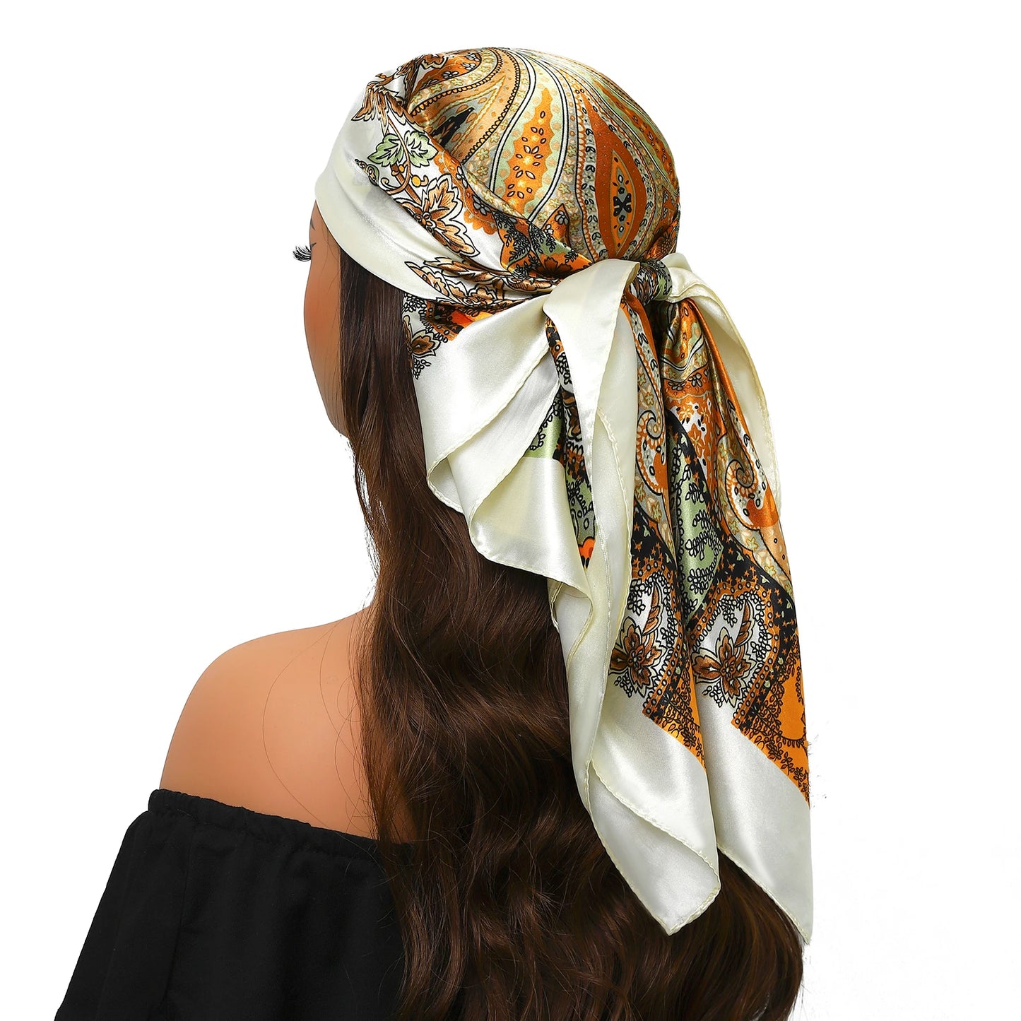 Kopf Foulard Seidenglanz - 90x90 cm Polyester weich
