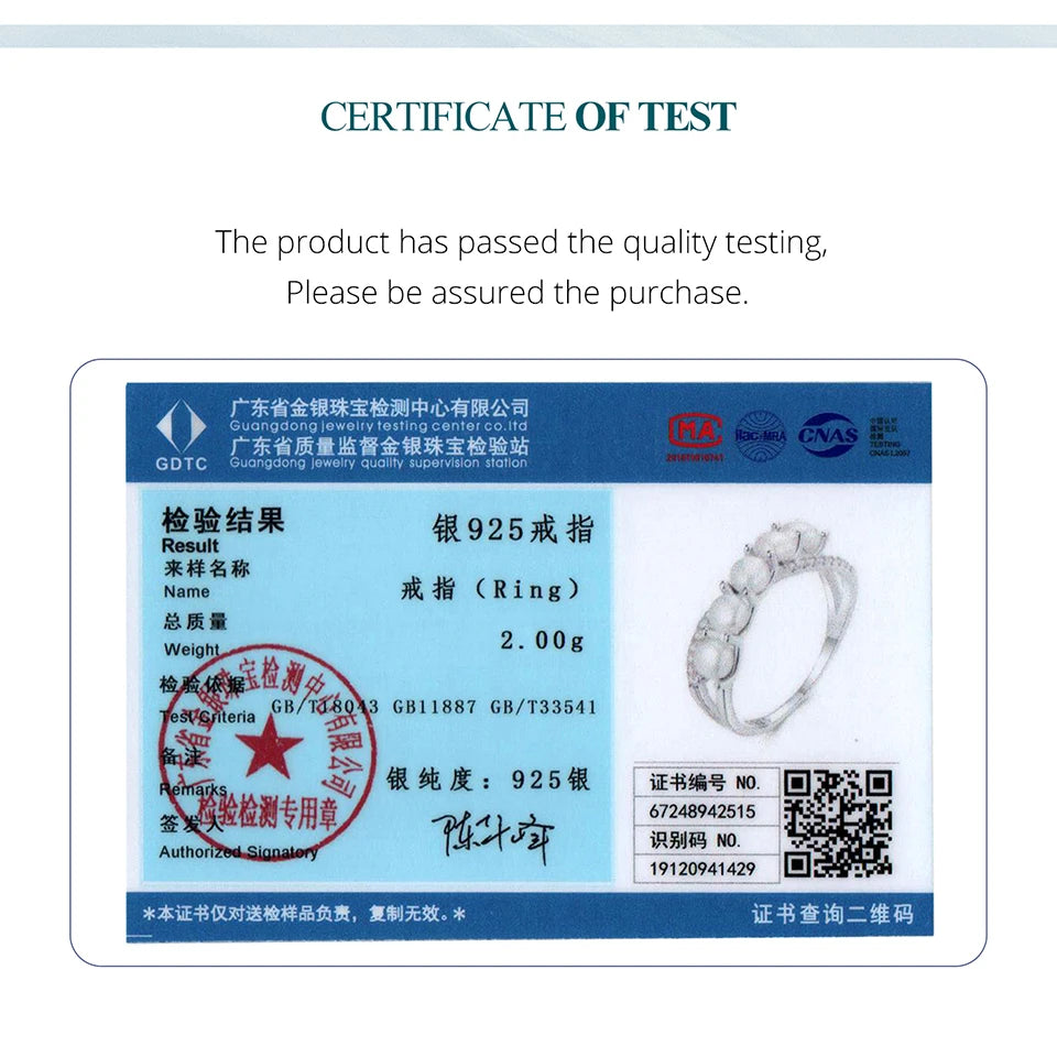 BISAER Inel de perle din argint 925 cu strat dublu de aur alb și zirconiu pentru femei elegante, logodnă de nuntă, bijuterii fine originale