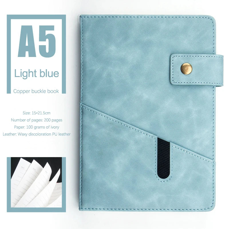 Caiet A5 din piele PU 2025 - Jurnal de afaceri, planificator, agendă, organizator, școală, birou