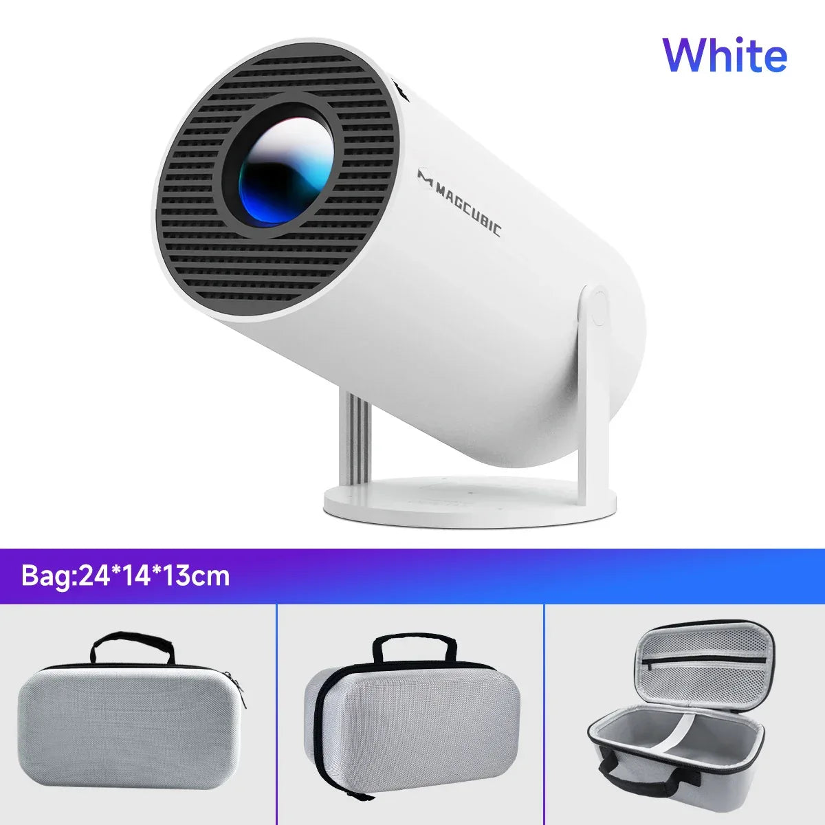 Magcubic Projector Android 11 4K 1280*720P HY300 Pro + Dual Wifi 260ANSI 180°flexible BT5.0 Cinema Outdoor Portable Projector - Golden Bridge Store
