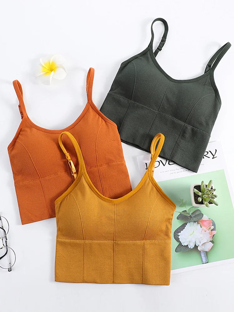 Women elegant Tops Tube Push Up Bra Female Streetwear Sleeveless Camis Seamless Sport Lingerie Tee Crop Top Bandeau Top Tanks