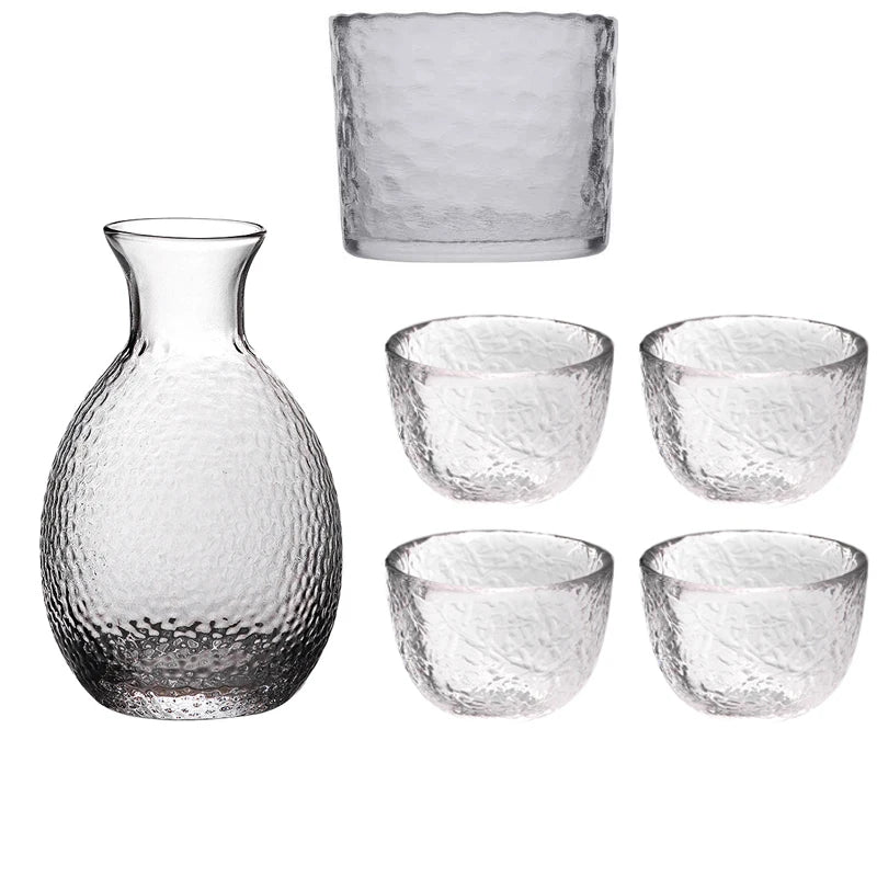Japanese Sake Jug Set, Wine Glasses, Crystal Pot, Wine Tank Cup Set, Flagon Liquor Glass Dispenser, Creative Wine Cup, Gifts