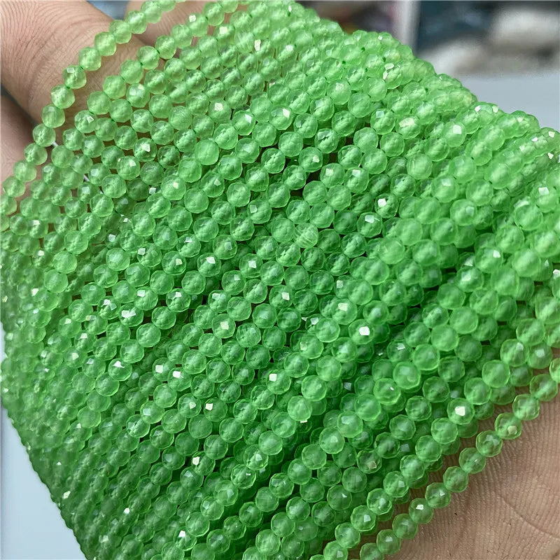 Mărgele de zirconiu Vinswet fațetate - 2-4 mm, 36-38 cm, 3-10 g