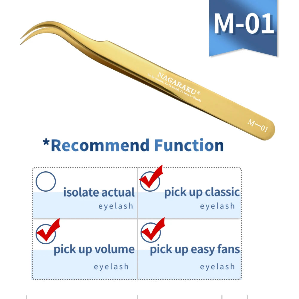 NAGARAKU Wimpernverlängerung Pinzette Makeup Edelstahl Wimpern 3D Präzise Clip