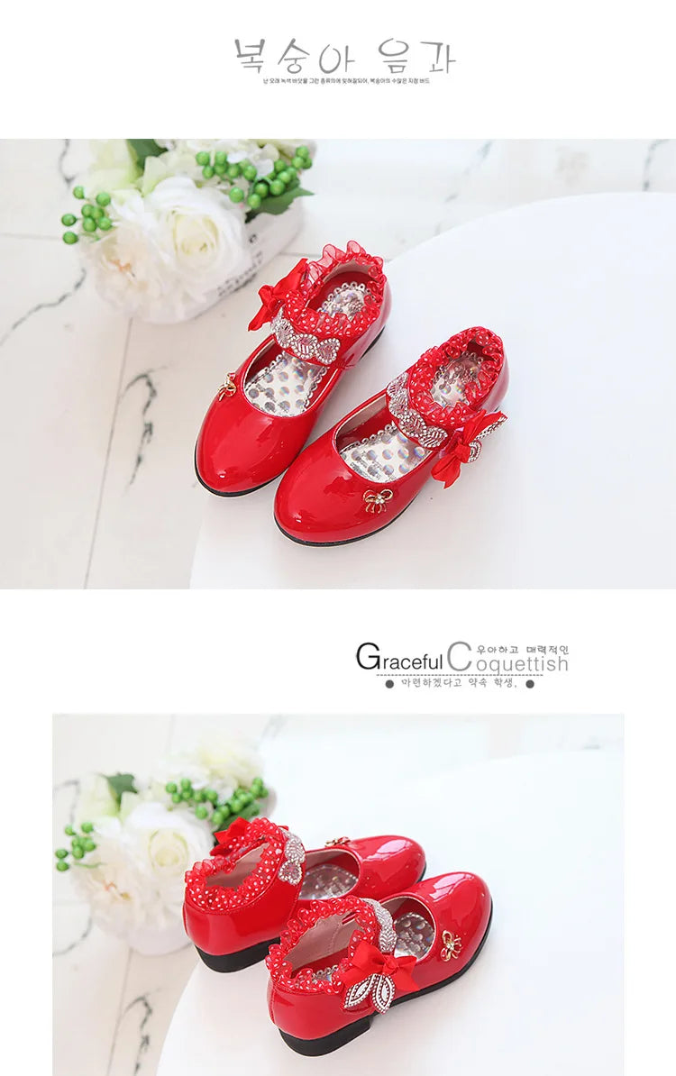 Mädchen Prinzessin Schuhe 2025 - Frühling Mode Lackleder Hochzeitsschuhe - Weiße Mary Janes Tanzschuhe Fee Dame