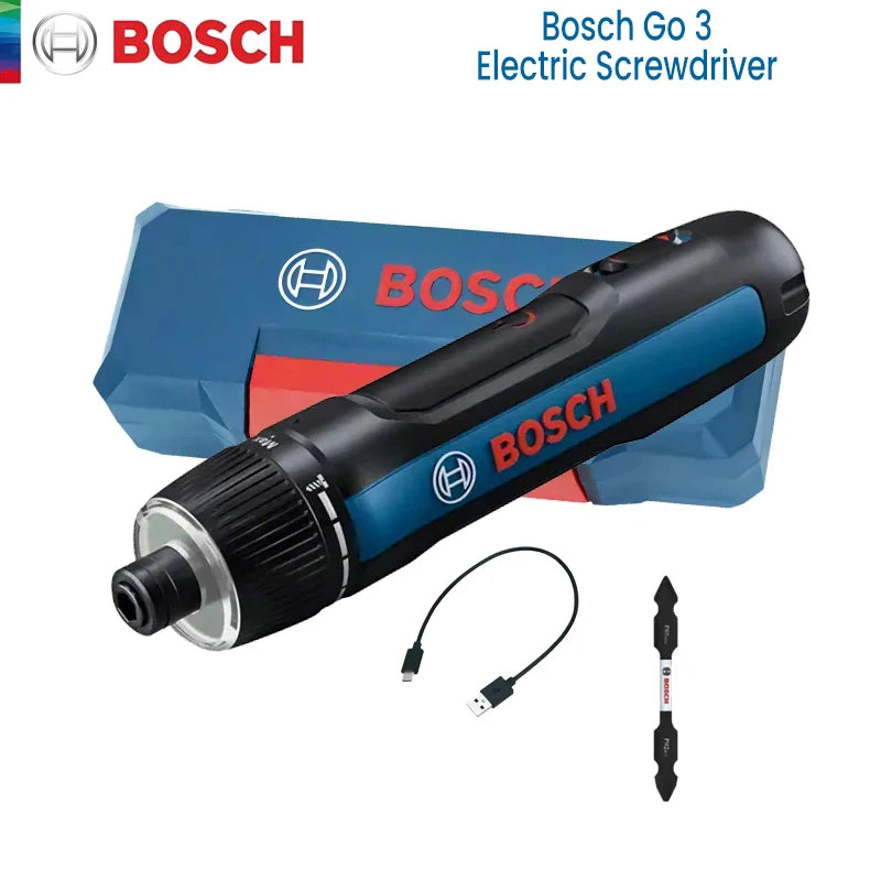 Bosch GO 3 /GO2 Cordless Screwdriver 3.6V Rechargeable Electric Screw Driver Multi-Function Drill Repairing Power Tools Kit GO 2