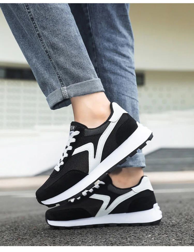 New Women's Sneakers Fashion Breathable Unisex Casual Shoes Lightweight Lace-Up Running Shoes Outdoor Platform Tennis Shoes Male