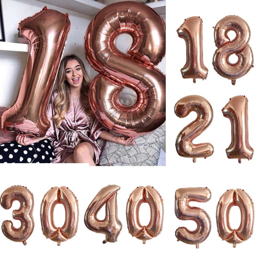 KUKUZHU Modell 1212 Zahlenballon - 2 Stück 32 Zoll Folie