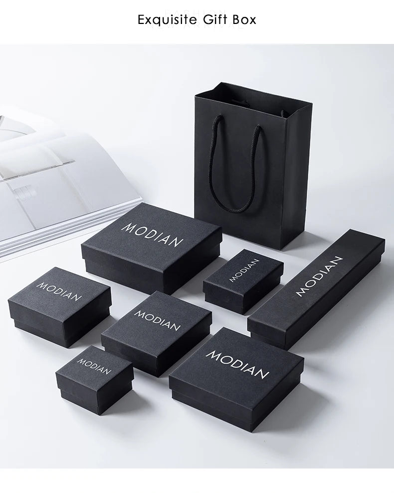 MODIAN 925 Sterling Silver Rainbow Cubic Zirconia Dublu Strat Inel Pentru Femei Design Geometric Inel Moda Bijuterii Fine Cadouri