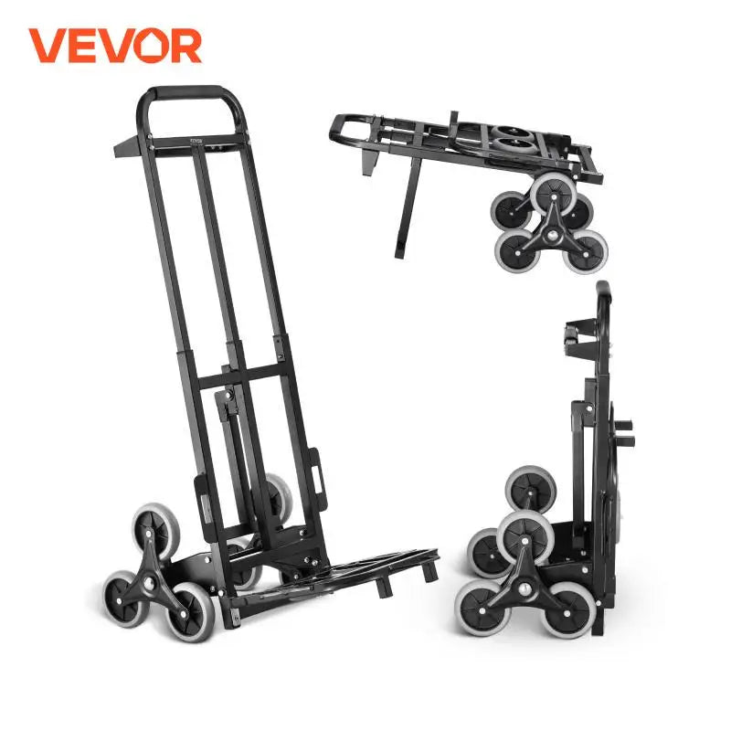 Treppenkarre 2025: VEVOR 460 lbs Treppensteiger Klappbare Sackkarre - 6 Räder & 2 Spanngurte für Einkauf Umzug Lager