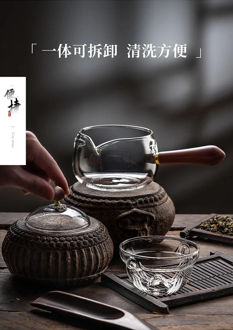 Glas-Teekanne 2025: Heat-Resistant Rotating-Leisure - Tea Set Collection