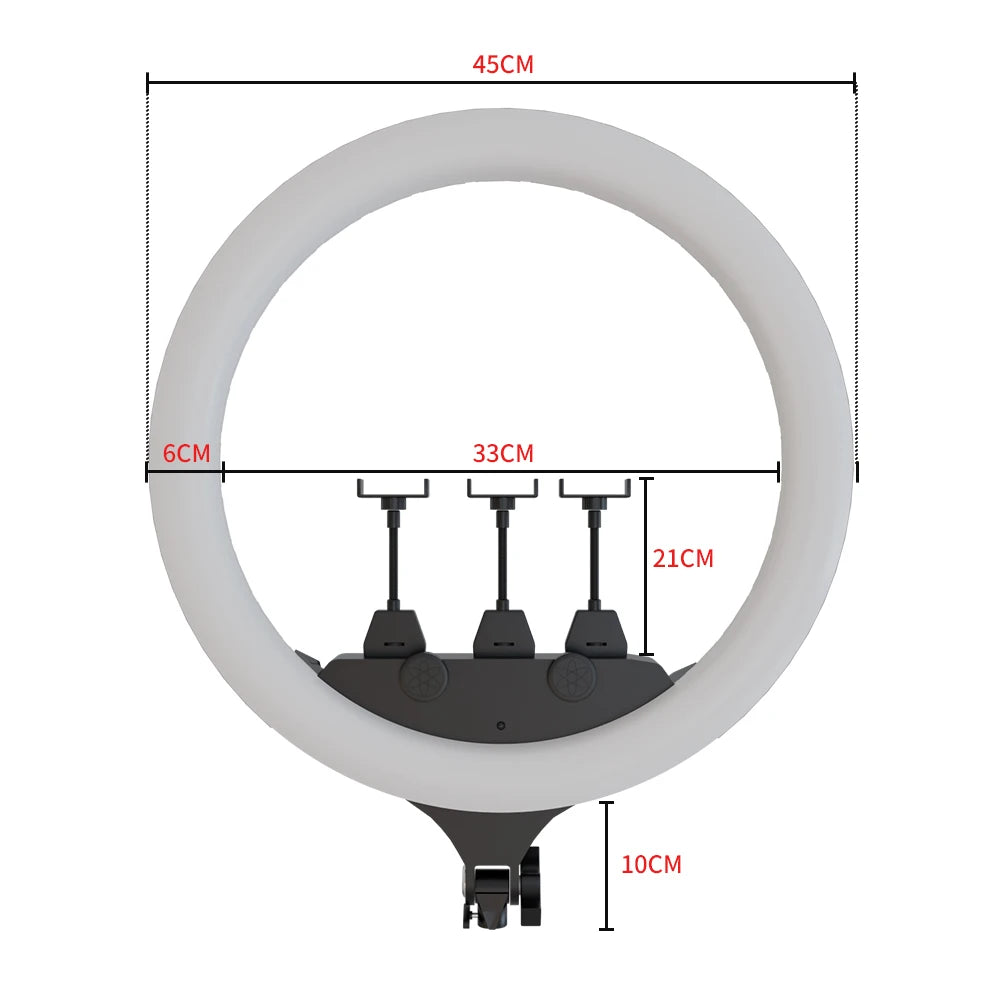 SH Upgrade 18inch Ring Light Selfie LED Video Lamp With Tripod Stand Phone Clip For YouTube Live Light Photo Photography Studio