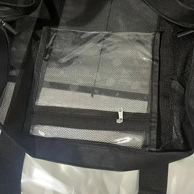 Extra Large Beach Bag - Lightweight, waterproof, foldable, with mesh straps, zippered pockets and fixed shoulder straps