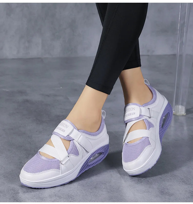 Women's Shoes 2022 Fashion Breathable Wedge Air Sneakers Lightweight Platform Sport Shoes Summer Woman Vulcanize Shoes