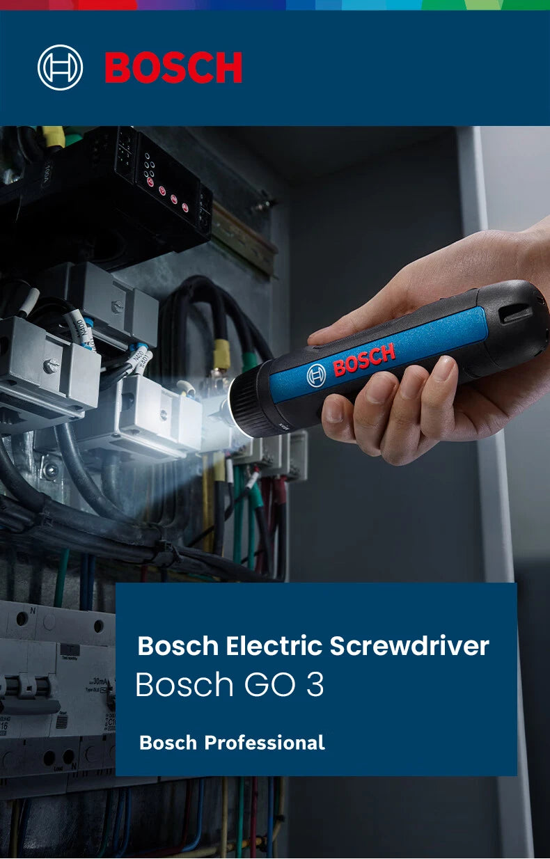 Bosch GO 3 /GO2 Cordless Screwdriver 3.6V Rechargeable Electric Screw Driver Multi-Function Drill Repairing Power Tools Kit GO 2
