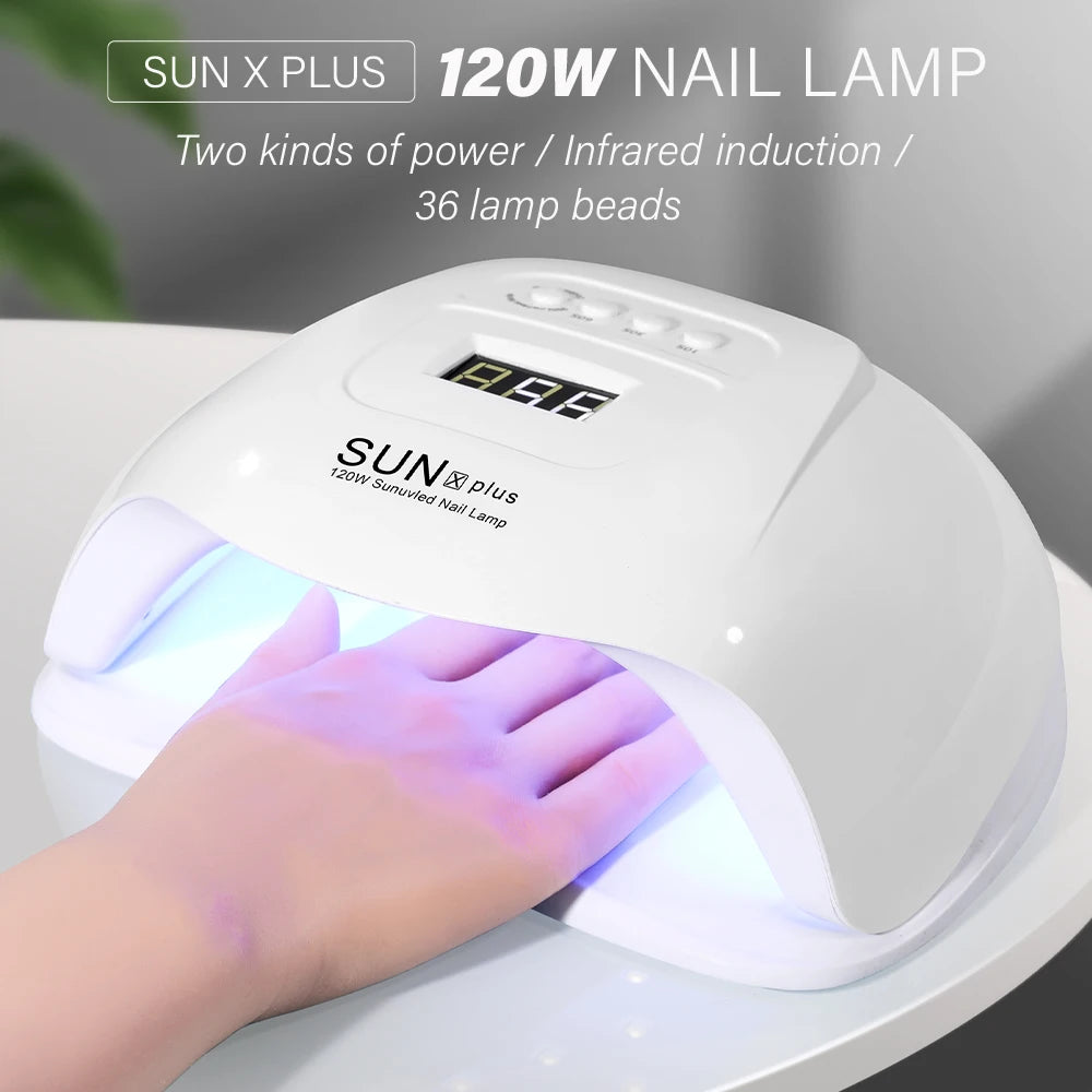 High Power SUN X PLUS Nail Lamp Phototherapy UV Led For Drying All Nail Gel Polish With LCD Touch Smart Sensor Manicure Salon