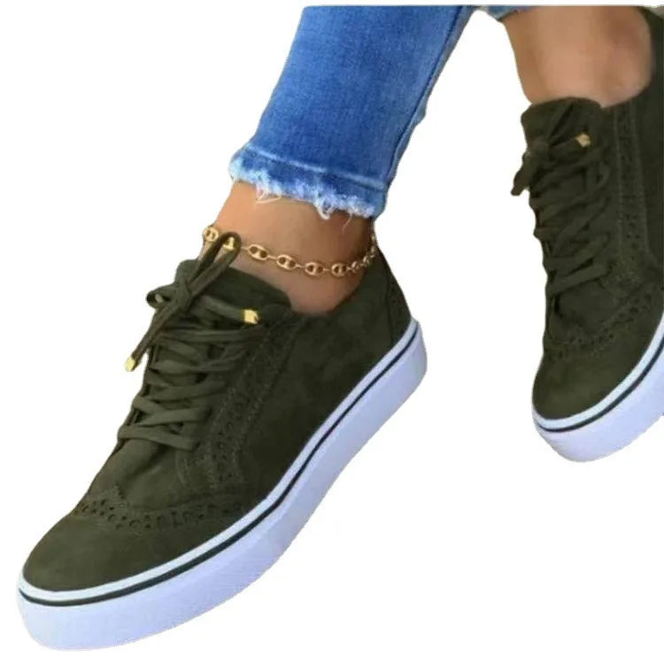 Fashion-Sneaker 2025: Chamlifove Sneakers Women Fashion Spring Autumn - Chain Leather Comfortable Round Toe Platform Lace Up Walking Women's Shoes 35-43 Collection