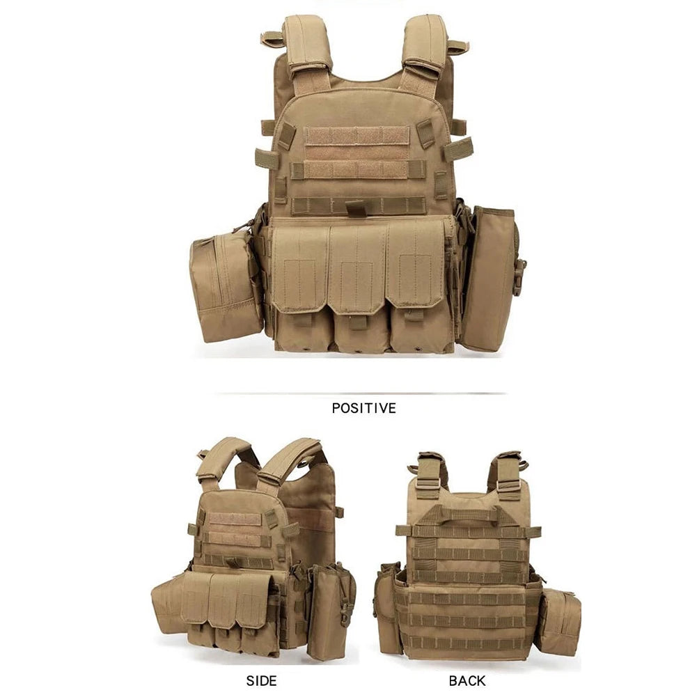 Vestă tactică din nailon, armură corporală, transportator de vânătoare, accesorii Airsoft, CS Combat, MOLLE Camo, vestă militară a armatei pentru vânătoare în aer liber