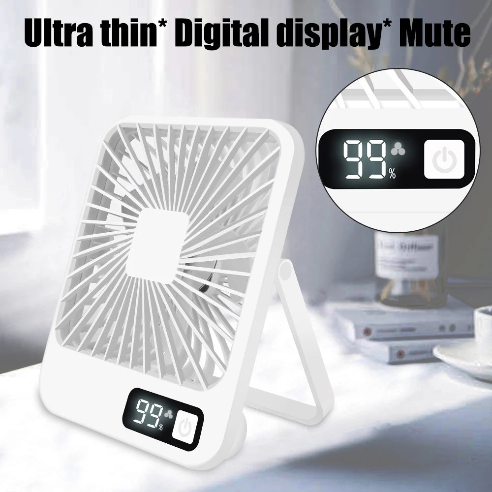 2025 New Small desktop fan USB charging Multi-scene use Car fan Camping fan Home office portable quiet outdoor simple summer fan