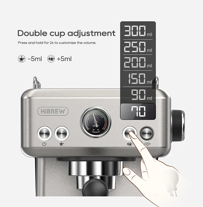Espresso-Maschine 2025: HiBREW 20Bar Semi-Automatic H10A Temperatur-Einstellbar 58mm Portafilter Professional Barista Collection