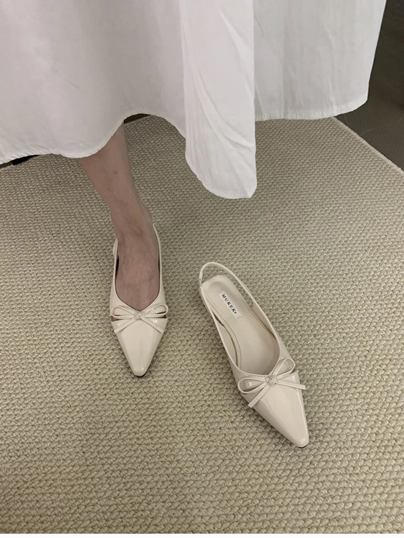 Summer Fashion Butterfly-knot Women Sandals Shallow Slip On Slingbacks Ladies Casual Dress Street Style Flats Shoes