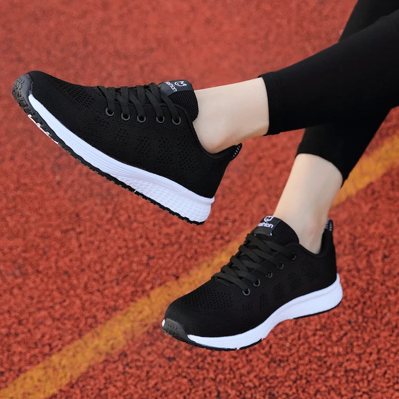 Women Casual Sneakers Fashion Breathable Mesh Flat Shoes Women's Outdoor Comfortable Non-slip Walking Shoes Tenis Feminino