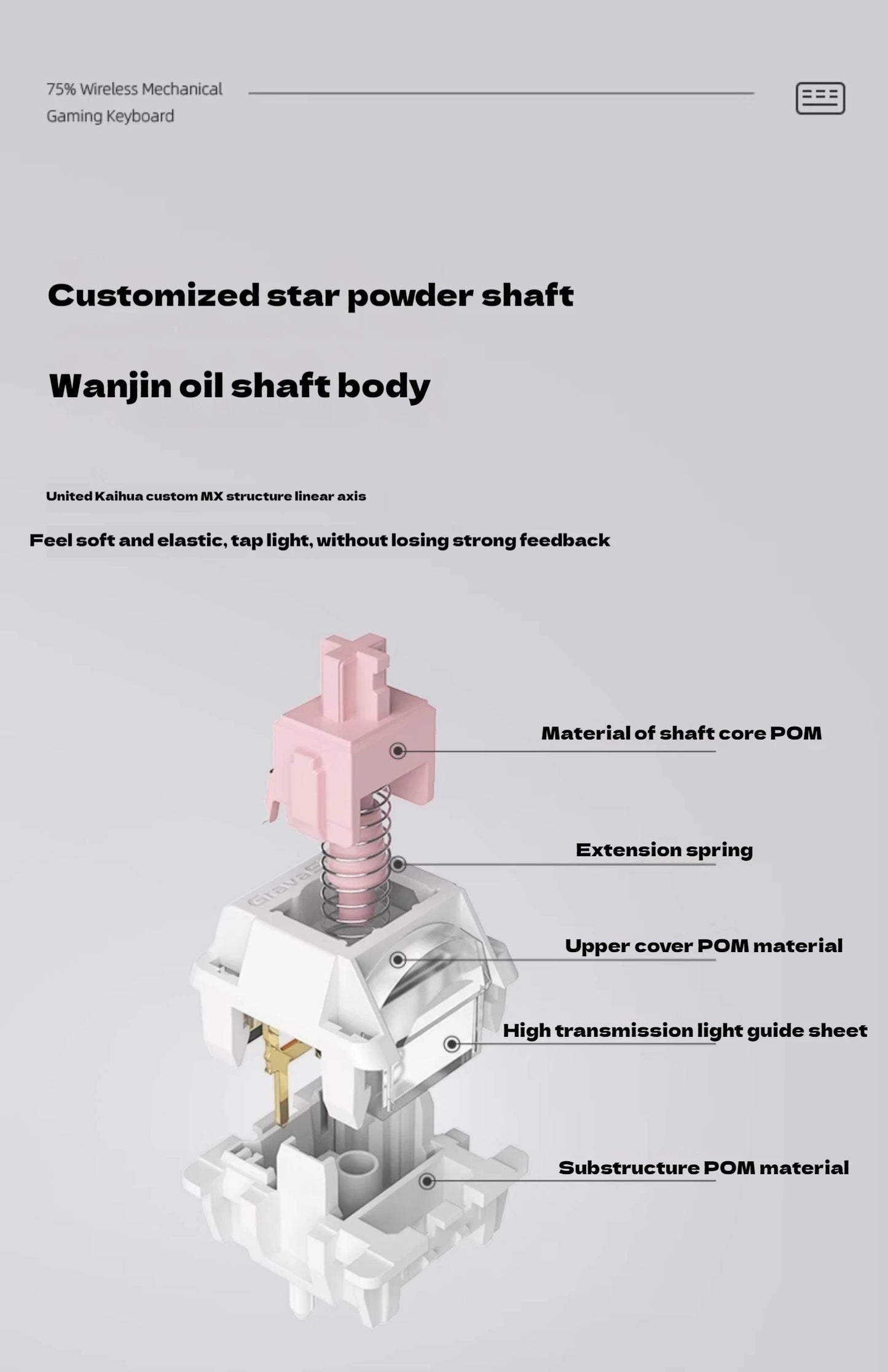 Gravastar 75k1 Mechanische Tastatur - RGB, BT, Alu, 2.4G