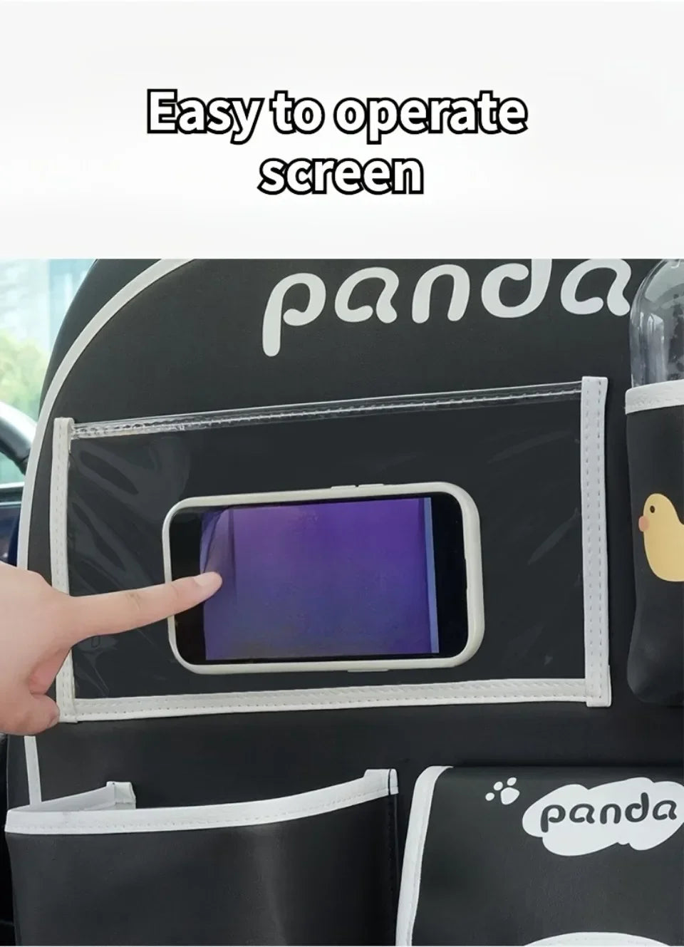 Organizator auto 2025: Geantă de depozitare pentru spătarul scaunului auto, pernă anti-șoc pentru copii - Organizator suspendat pentru spătarul scaunului cu desene animate, impermeabil, durabil, colecție de depozitare auto