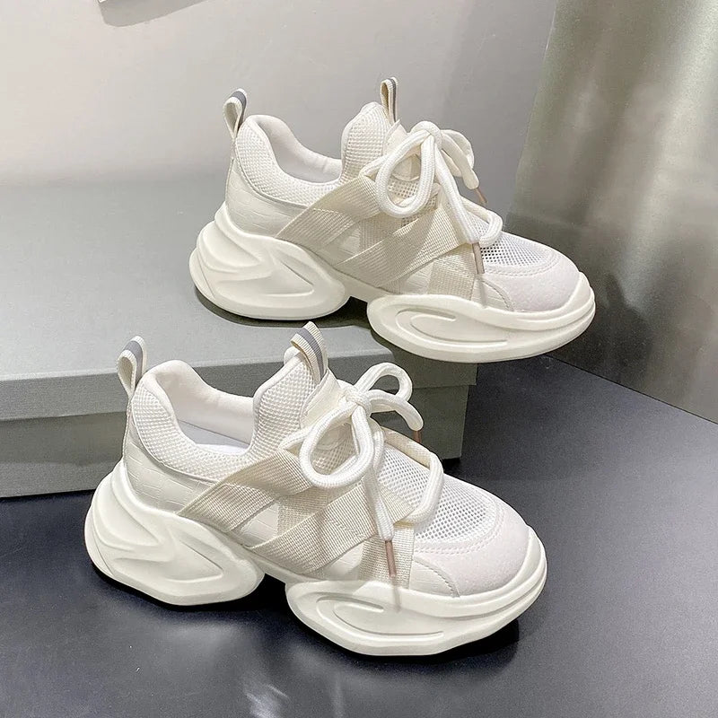 GXMGST Damen Sneaker Atmungsaktiv - PU Material, Flach