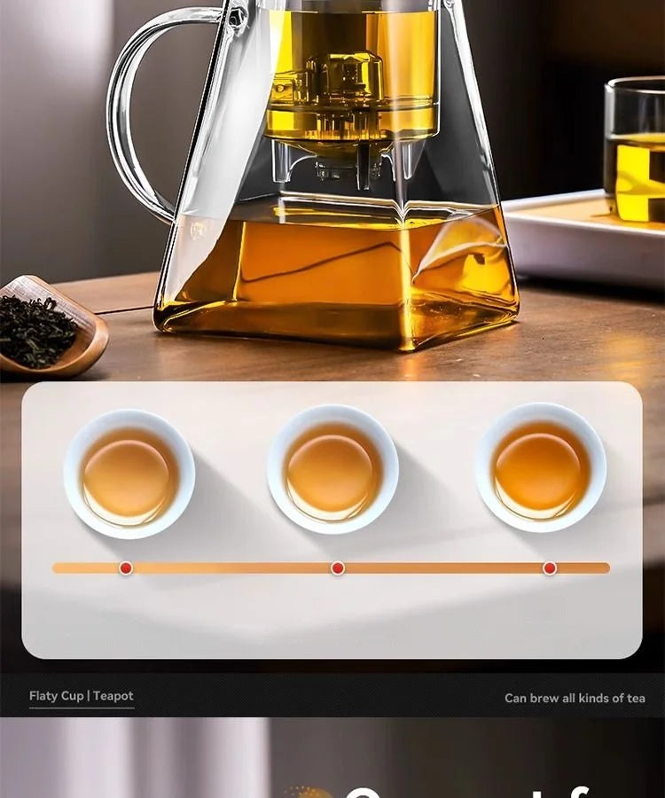 GIANXI Glass Teapot And Pot Household Tea Set Teapot Heat-resistant Tea Water Separation Filter Flower Teapot Glass Teapot