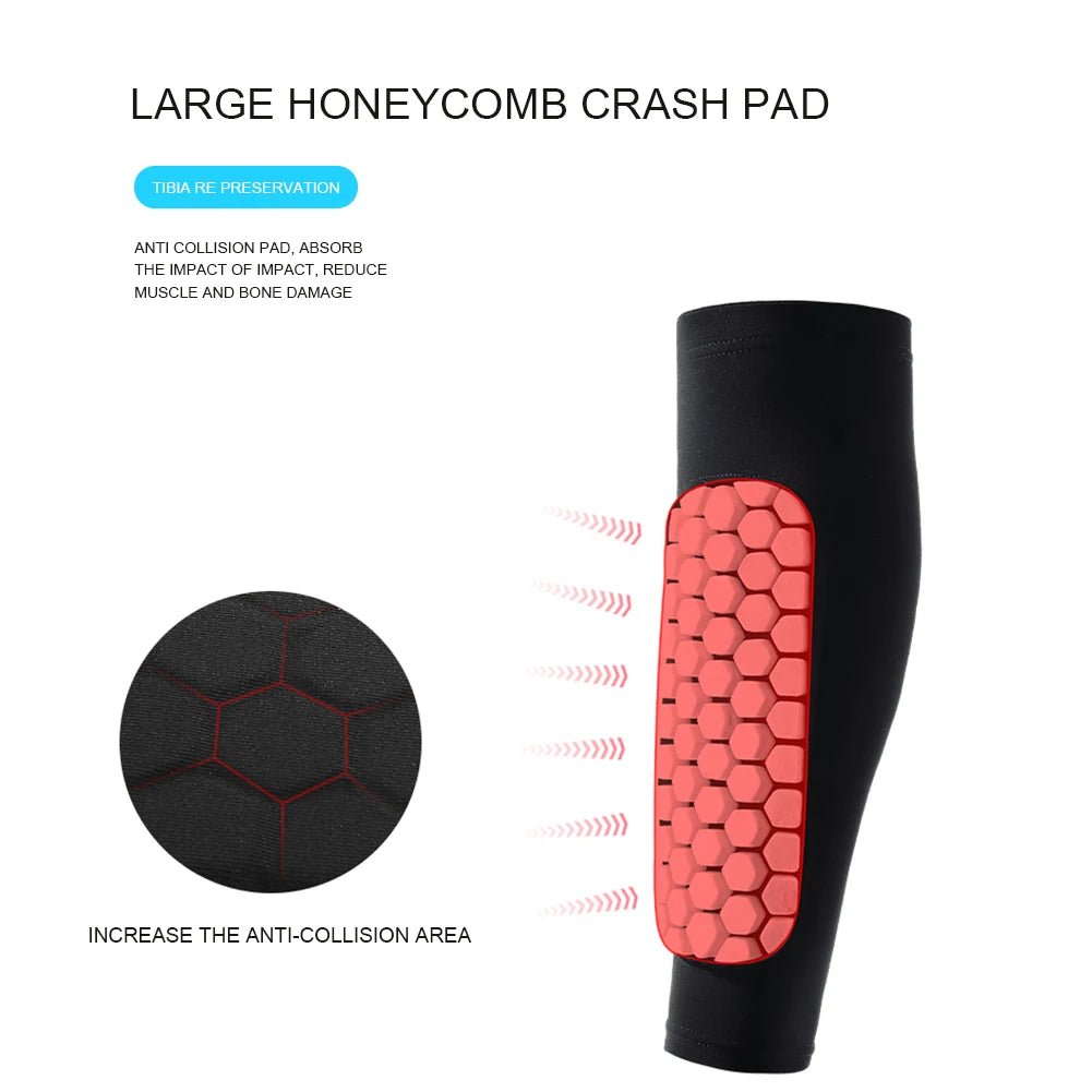 Schienbeinschoner 2025: HUAN-Qzta 1pcs Soccer Football Shin Guard Pads - Honeycomb Running Leg Calf Protective Gear Shield Sleeves Outdoor Sports Support Guard Collection