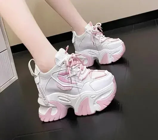 Fashion Sneakers For Women 11CM Platform Chunky Casual Shoes High Quality Autumn Woman Tenis Female Walking Trainers Thick Sole