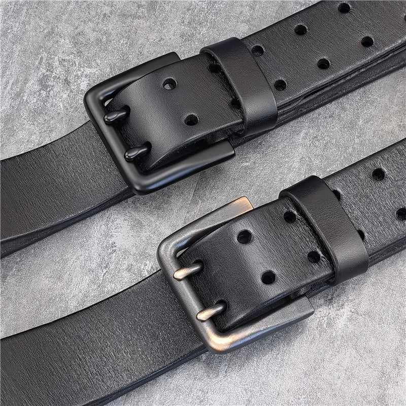 Herren Ledergürtel 2025 - Super Wide 4.2CM Luxury Thick Genuine Leather Double Buckle