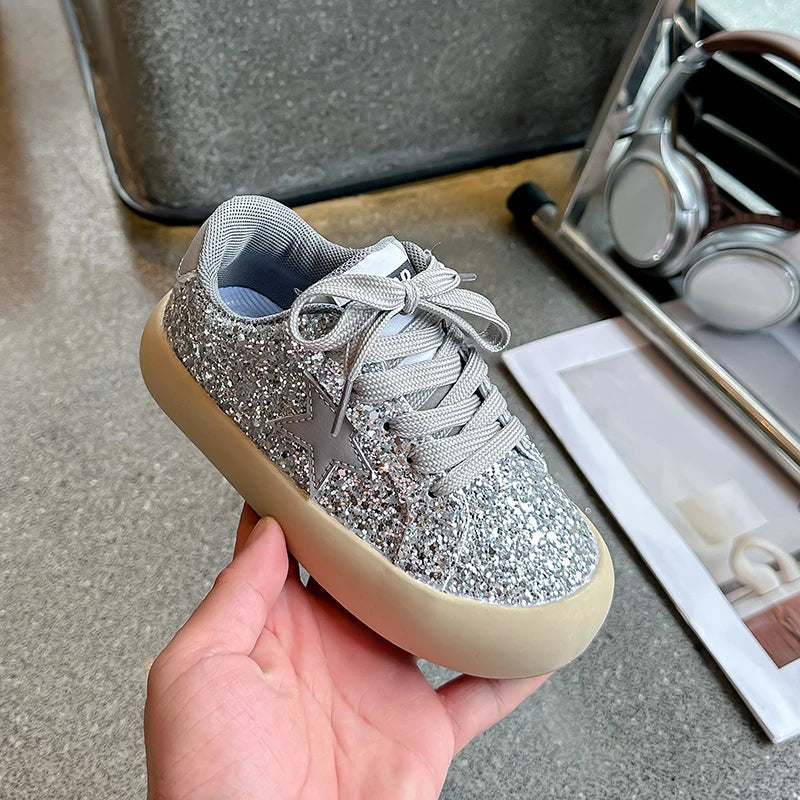Mädchen Schuhe 2025 Frühling Neu Casual Vielseitig Kleine Mädchen Stern Sneakers Frühling Und Herbst Kinder Sport Schuhe