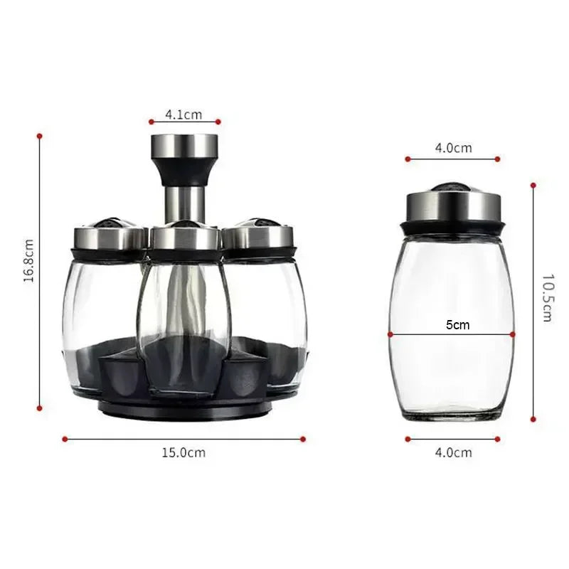 KüchenPro 7er Drehbares Gewürzglas - 200ml 360 Grad