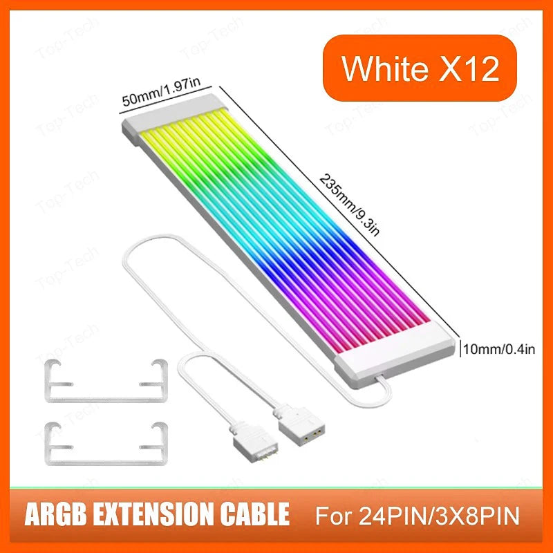 LED-Strip 2025: Coolcirc ARGB LED Light Strip Bar 8/24-PIN Motherboard Power Extension Cable Flexible DIY Collection