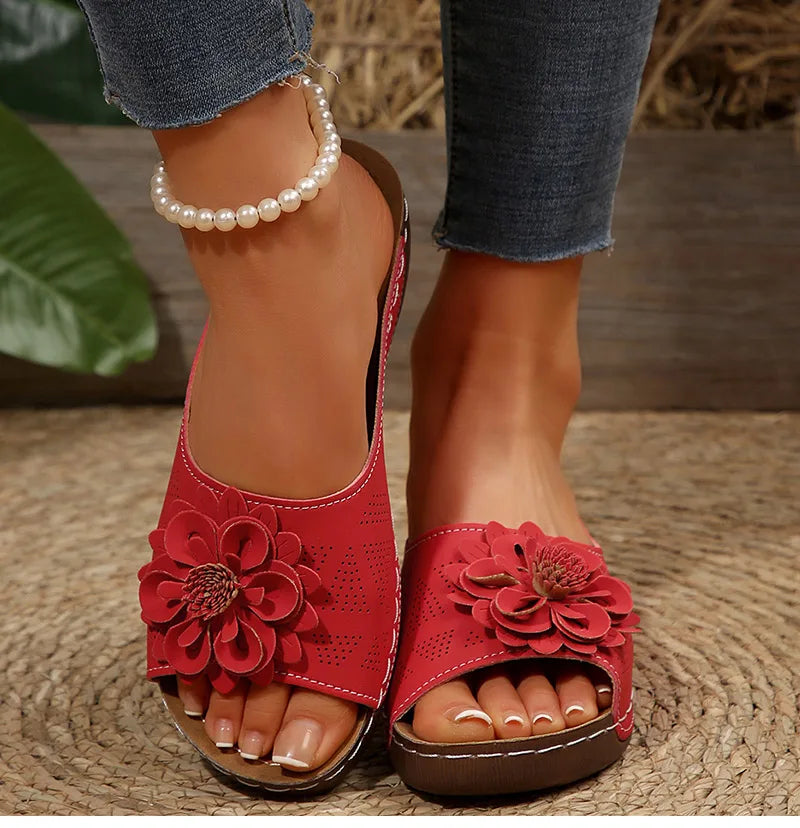 Women's Sandals Soft Heels Sandals Summer 2025 Casual Wedges Heeled Shoes Women Elegant Low Platform Slippers Sandalias Mujer