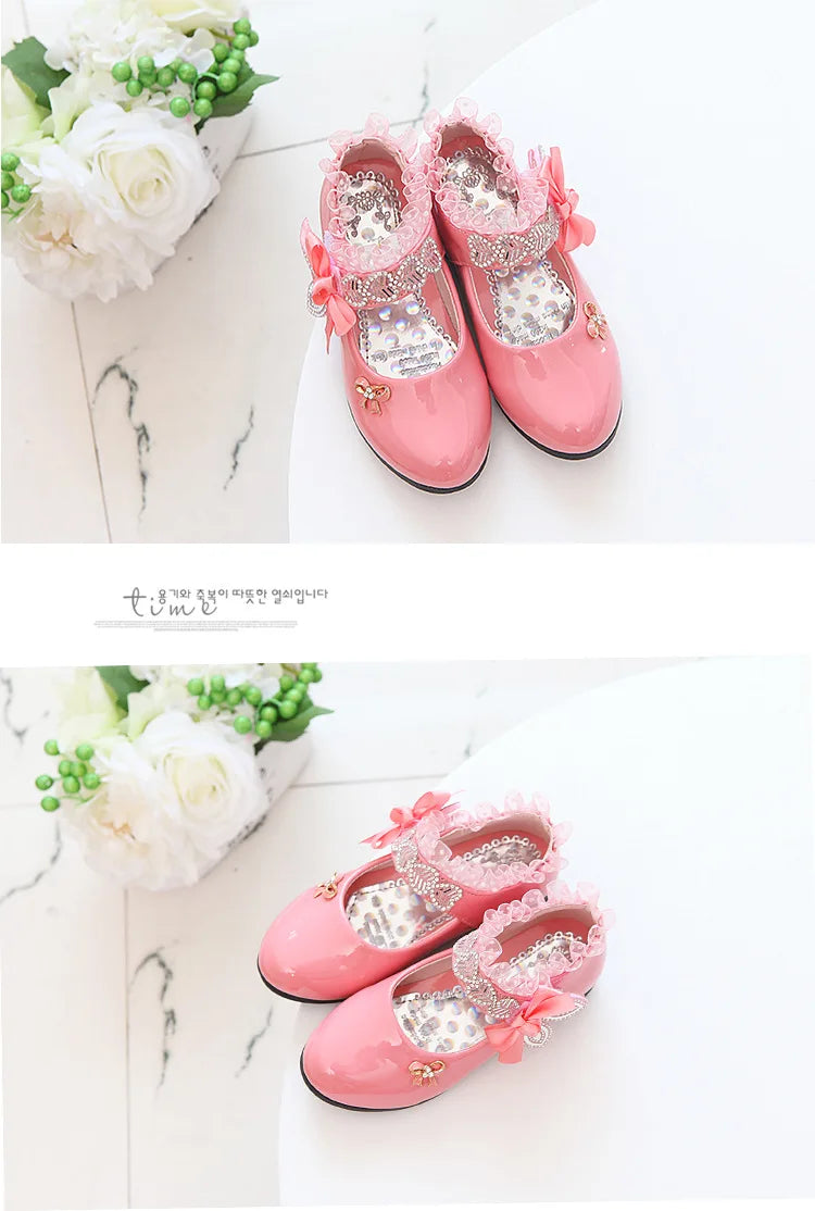 Mädchen Prinzessin Schuhe 2025 - Frühling Mode Lackleder Hochzeitsschuhe - Weiße Mary Janes Tanzschuhe Fee Dame