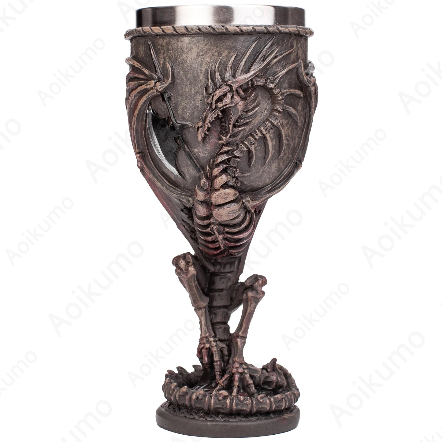Gothic Wine Goblet Contain Dragon Claw Viking Skeleton Retro Stainless Steel&Resin Wine Glass BEST Halloween Gifts Bar Drinkware