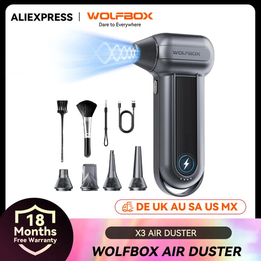 Druckluft-Reiniger 2025: WOLFBOX MF100 Compressed Air Duster 150000RPM Super Power Electric Rechargeable Collection