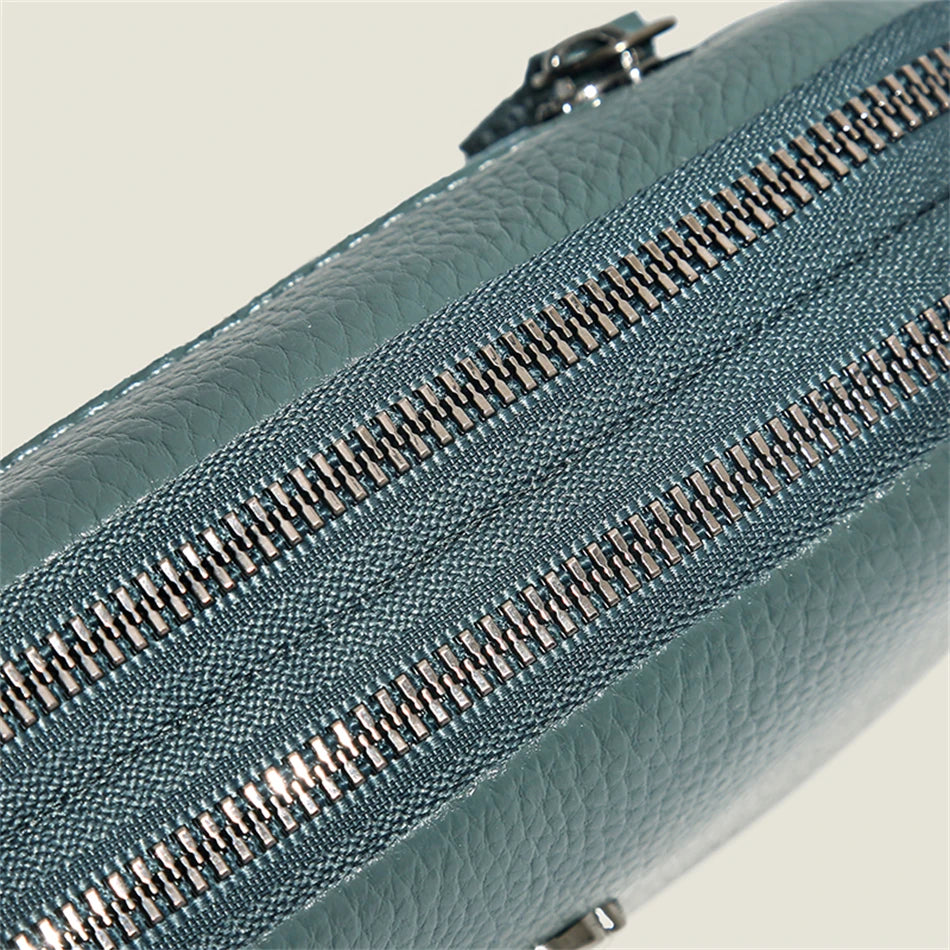 Echtes Leder Tasche 2025 - Luxus Frauen Umhängetasche - Einfarbig Clutch Handy Taschen Schultertasche Messenger Bag