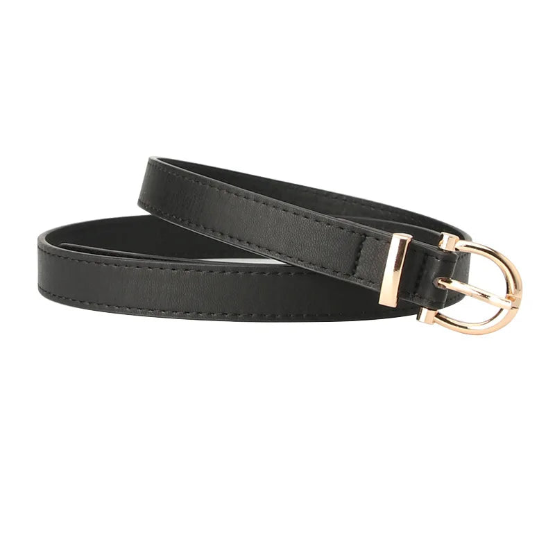 Leather Women Belts New PU Simple Metal Buckle Belt Girls Dress Jean Pants Waistband Belts for Lady Luxury Designer Brand 2023
