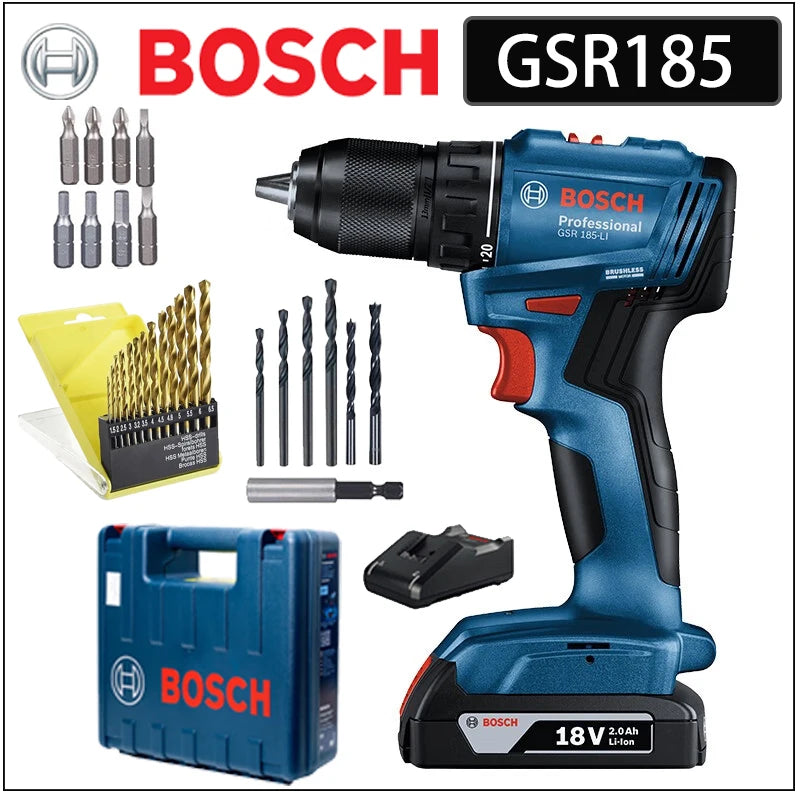 Bosch 12V 18V LI Battery Wireless Electric Drill Screwdriver GSR180 GSR12-30 GSR185 GSR120 GSB183 HSS Twists Bit And One Battery