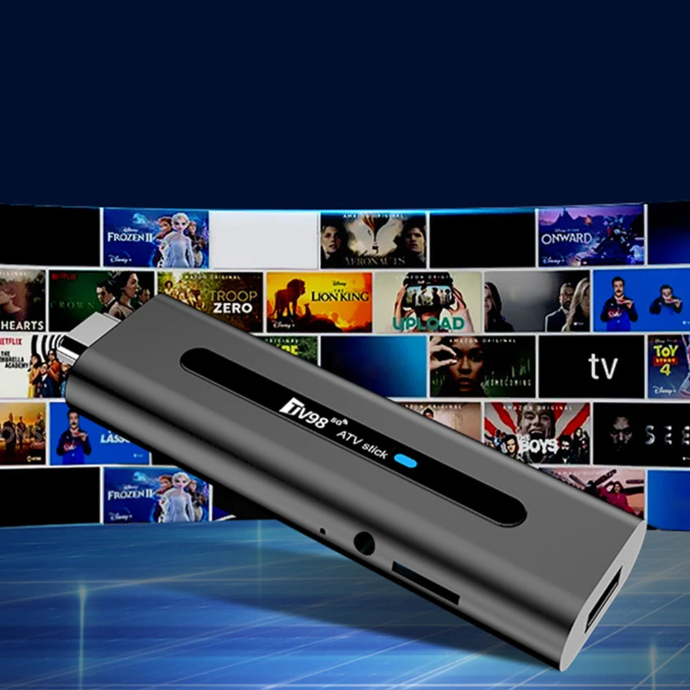 TV98 ATV H313 Mini TV Stick 8K 2.4G 5G WiFi Quad Core BT5.0 Android TV Stick 14.0 Set Top Box for Network Media Player