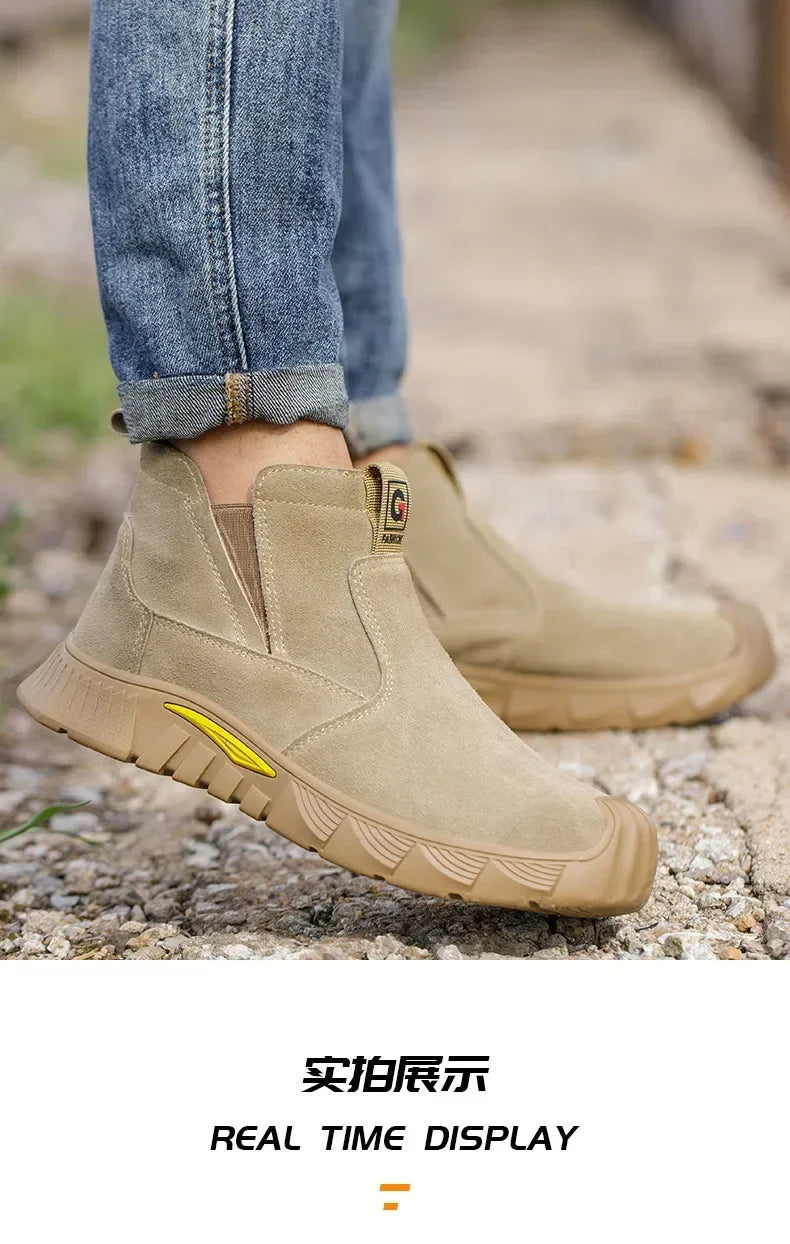 ZQXYZ 7100 Stahlkappe-Arbeitsschuhe - Gr 44; Leder; Gummi