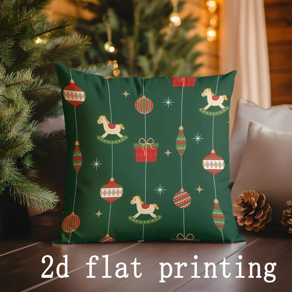 Home Decor Merry Christmas Decorative Pillow Covers Suitable For Sofa Bedroom Car Pillow Cover Cushion Rectangular Back Cushion
