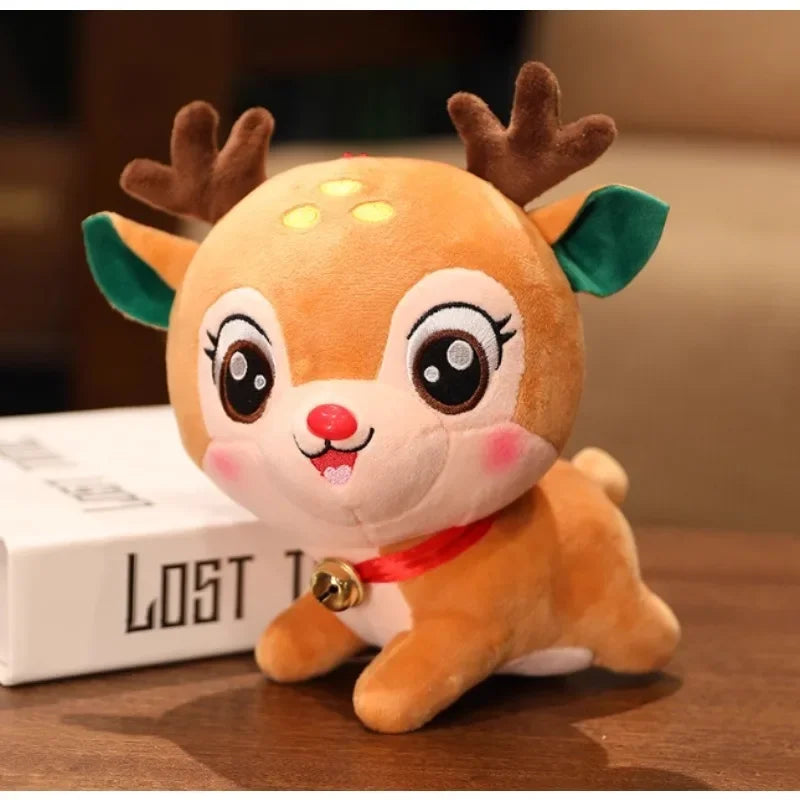 1PC 20cm Santa Claus deer pillow plush doll super soft doll girl Christmas tree home decoration Happy New Year holiday gift.