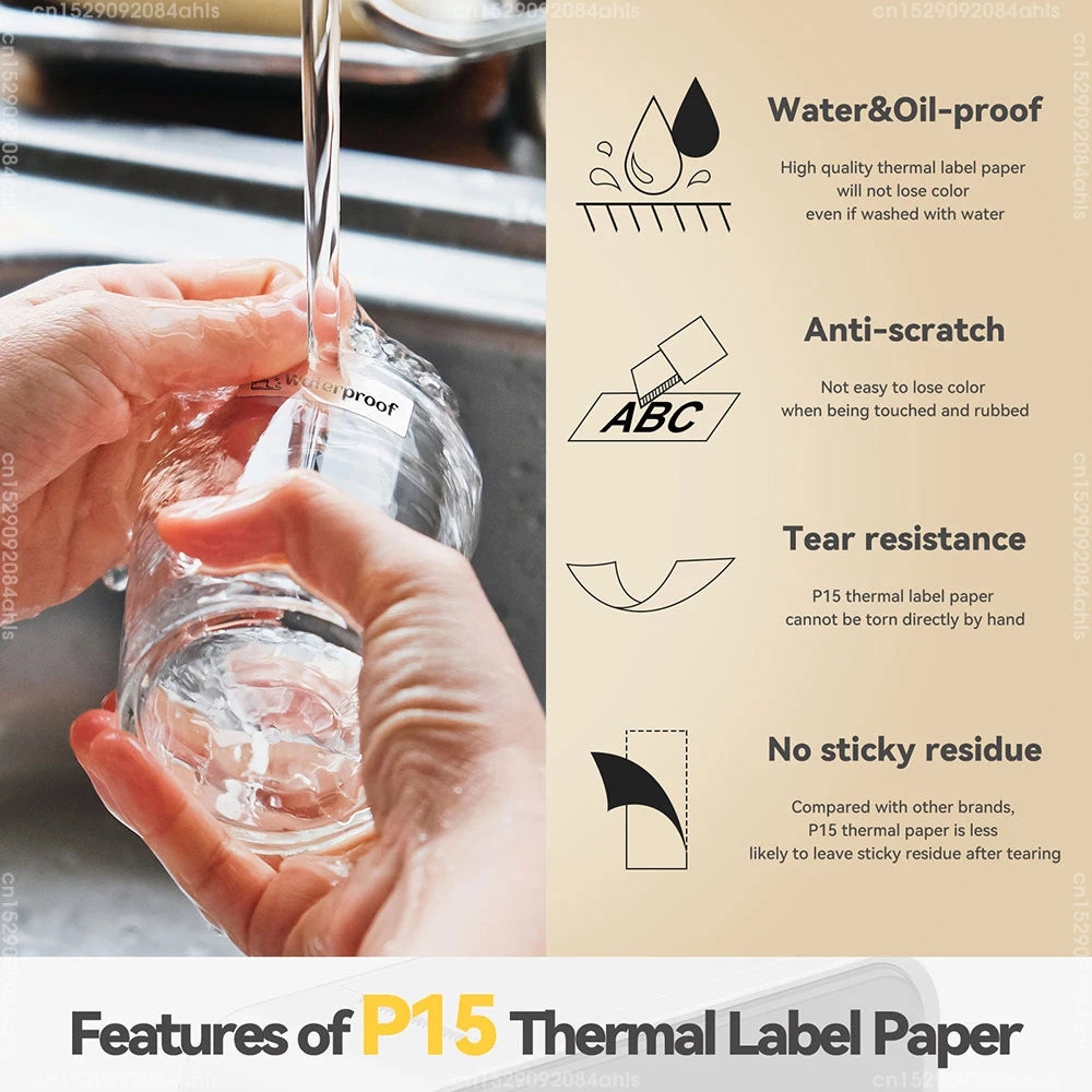 Label-Drucker 2025: Mini-Thermal P15 Portable-Bluetooth - Adhesive Sticker Inkless Collection
